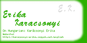 erika karacsonyi business card