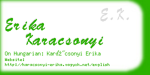 erika karacsonyi business card